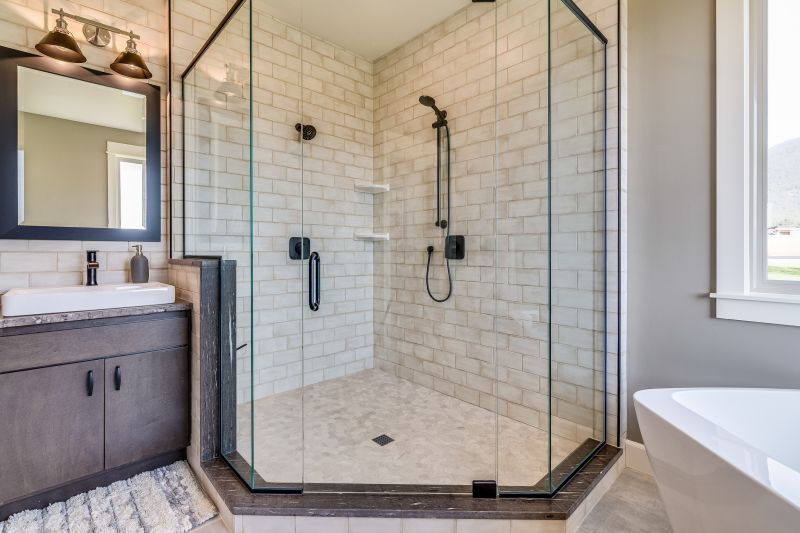 Open Shower Design with Corner Entry